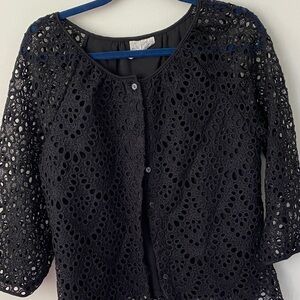 Joie Navy Crochet Women's Blouse
